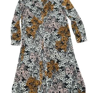 H&M Sheer Floral Button-Up full length cover/top